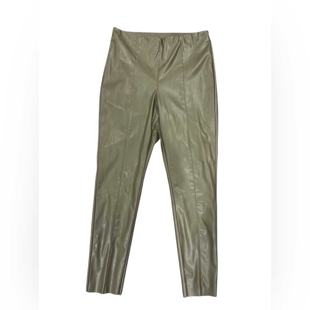 H & M Women’s Skinny Olive Green Faux Leather Pants Size 14